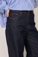 Bol Paça Koyu Renk Denim Pantolon